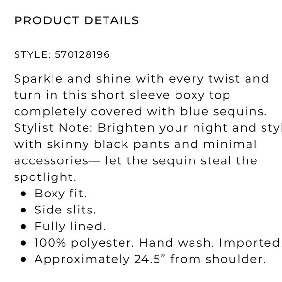 Womens White House Black Market Blouse Sequin Short Sleeve Navy Blue Size M - Picture 7 of 7